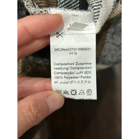 Sleeveless Plaid Pinafore Dress Pockets Brown Black Jumper Sz 1XL - Picture 8 of 11